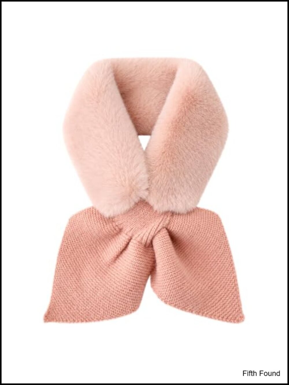 Faux Fur Cross Knit Neck Warmer Scarf Winter Thermal Wrap for Women